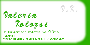 valeria kolozsi business card